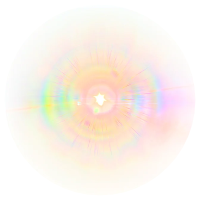 Photons Lab logo, a soft iridescent circle of light